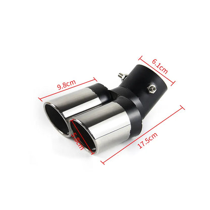 Factory-direct Sale of Automotive Standard Tailpipes Modified Exhaust Pipe Tailpipes, 63mm Double-tube Stainless Steel, product view 02
