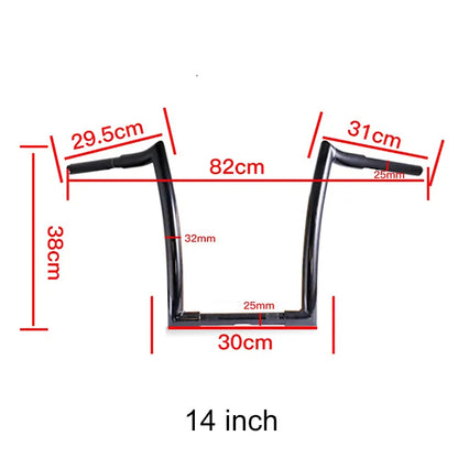 Factory Wholesale 14/16/18inch 25mm 1" Motorcycle Ape Hanger Handle Bar Handlebar for Harley Motorcycles, product view 07