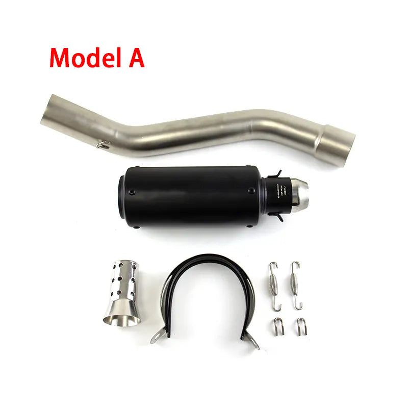 Fit Kawasaki Ninja ZX10R 2009-2018 Slip on System Exhaust Mid Pipe Black Muffler, product view 01