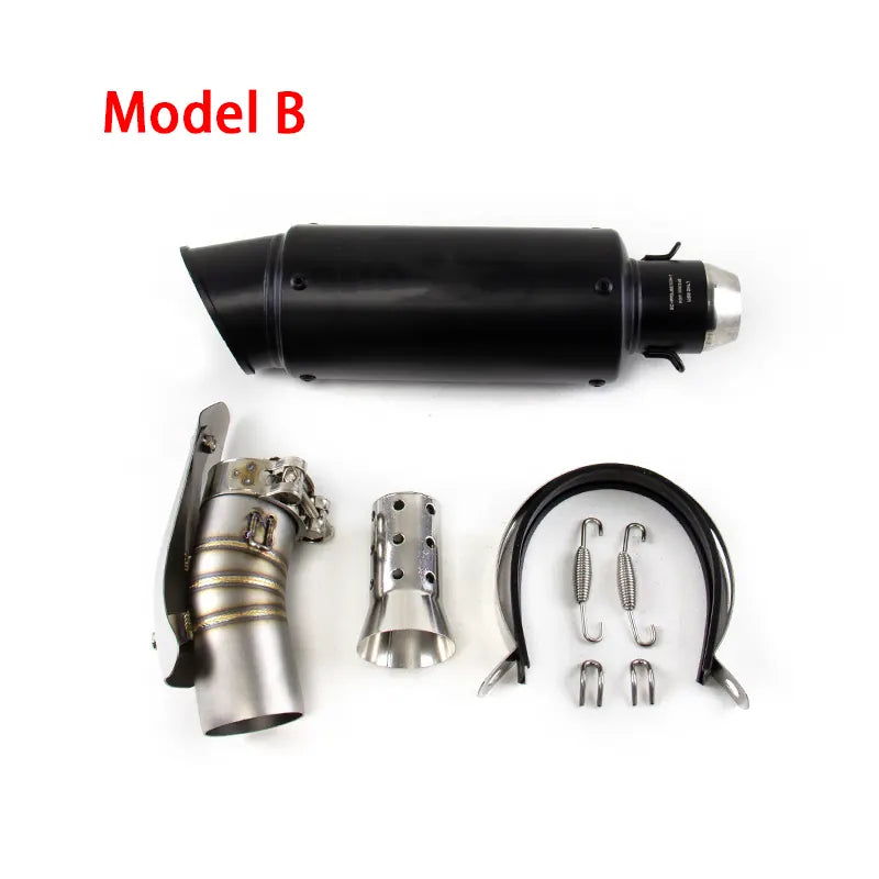 For Suzuki GSXR1000 GSXR1000R 2012-2025 SV1000 Stainless Steel Exhaust Mid Pipe Slip on Muffler Black, product view 04