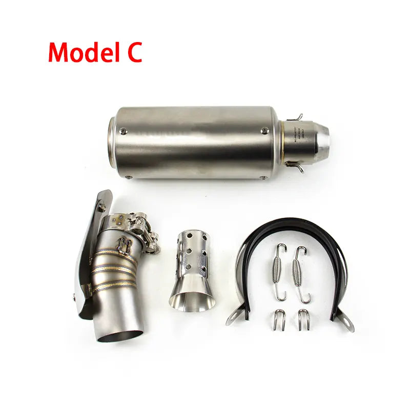 For Suzuki GSXR1000 GSXR1000R 2012-2025 SV1000 Stainless Steel Exhaust Mid Pipe Slip on Muffler Black, product view 05