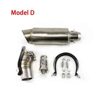 For Suzuki GSXR1000 GSXR1000R 2012-2025 SV1000 Stainless Steel Exhaust Mid Pipe Slip on Muffler Black, product view 06