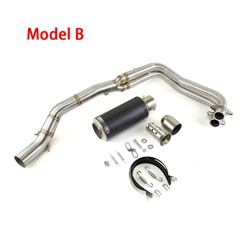 For Yamaha YZF R3/R25 2015-2024 Yamaha MT-03/25 2016-2024 Carbon Exhaust Link Pipe Muffler Tips Slip on System, product view 02