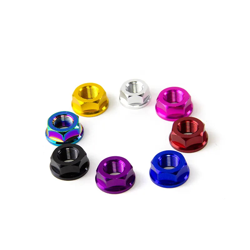 High Strength Custom M8 M10 M12 M14 Hexagon Flange GR5 Ti-6al-4v Nuts for Motorcycle, product view 03