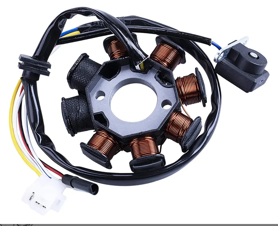 Ignition Stator Magneto Ac 8 Pole 4 Wire Coil for Gy6 49cc 50cc 80cc 125cc 150cc 139qmb 147qmd 152qmi 157qmj, product view 01