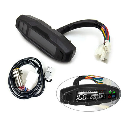 Latest Motorcycle Meters Modified Instrument Speed Odometer Oil Gauge Speedometer LCD Tachometer Instrument, product view 01