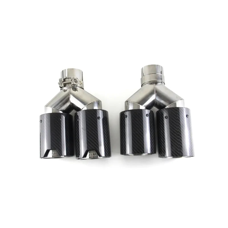 M Performance Black Carbon Fiber & Stainless Steel Muffler with Dual Tips Factory Customized Chrom Exhaust for BMW New, product view 02