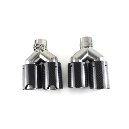 M Performance Black Carbon Fiber & Stainless Steel Muffler with Dual Tips Factory Customized Chrom Exhaust for BMW New, product view 02