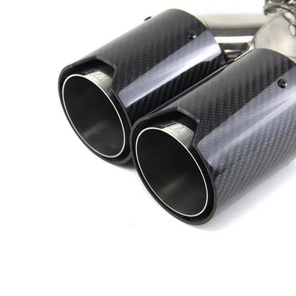 M Performance Black Carbon Fiber & Stainless Steel Muffler with Dual Tips Factory Customized Chrom Exhaust for BMW New, product view 04