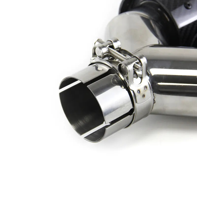 M Performance Black Carbon Fiber & Stainless Steel Muffler with Dual Tips Factory Customized Chrom Exhaust for BMW New, product view 05