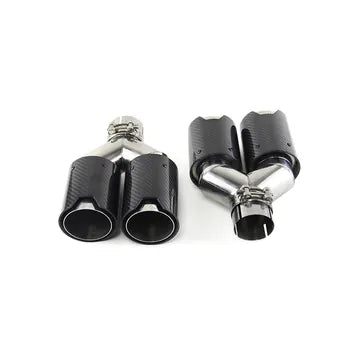 M Performance Black Carbon Fiber & Stainless Steel Muffler with Dual Tips Factory Customized Chrom Exhaust for BMW New, product view 07