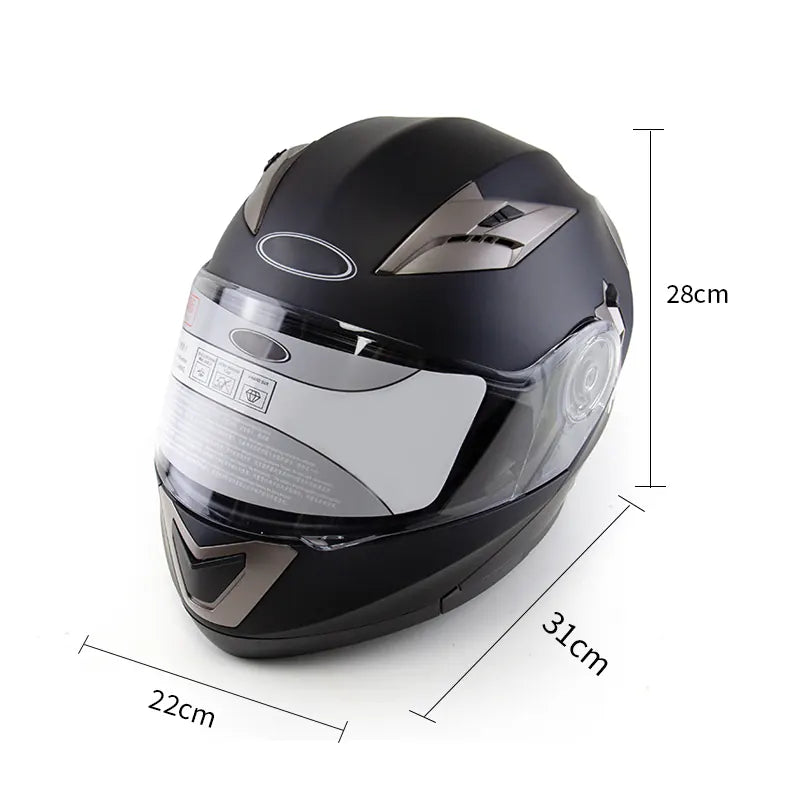 Motorbike Helmet Safety Helmet Double Lenses Protective Full Face Flip up Helmets, product view 02
