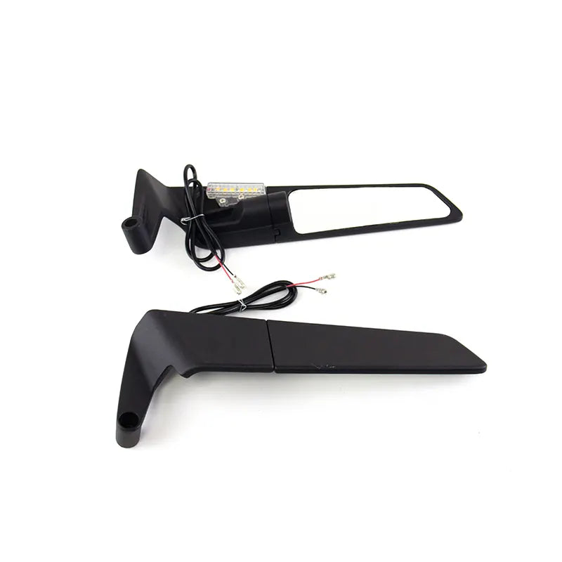 Motorbike Rotatable High Brightness Turn Signal Mirrors Motorcycle Rearview Wing Mirror With Lamp for Z900 Z650 KTM, product view 03