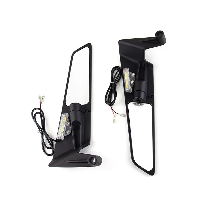 Motorbike Rotatable High Brightness Turn Signal Mirrors Motorcycle Rearview Wing Mirror With Lamp for Z900 Z650 KTM, product view 04