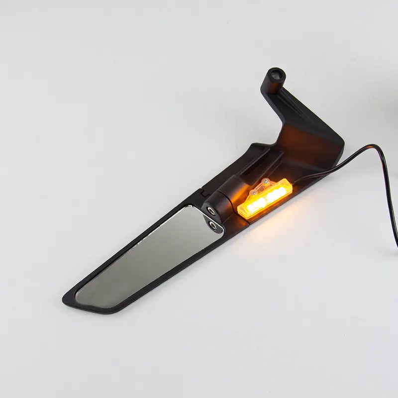 Motorbike Rotatable High Brightness Turn Signal Mirrors Motorcycle Rearview Wing Mirror With Lamp for Z900 Z650 KTM, product view 05