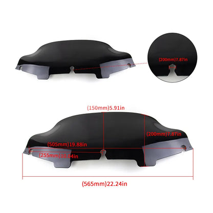 Motorcycle 6"/8" Wave Windshield Fairing Windscreen Cover for Harley Touring Electra Street Glide FLHX Bike 96-13, product view 02