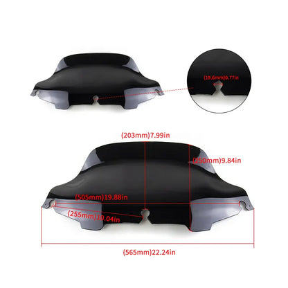 Motorcycle 6"/8" Wave Windshield Fairing Windscreen Cover for Harley Touring Electra Street Glide FLHX Bike 96-13, product view 03