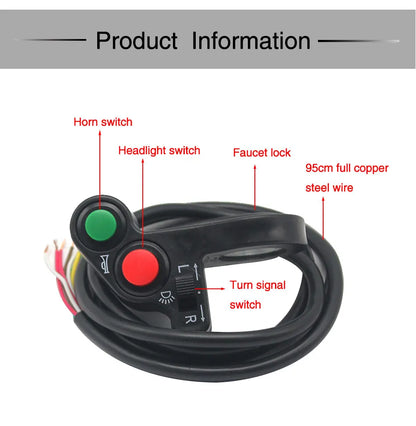 Motorcycle Bike Handle Horn Switch Faucet Lock Turn signal Switch 95cm Full Copper Steel Wire, product view 02