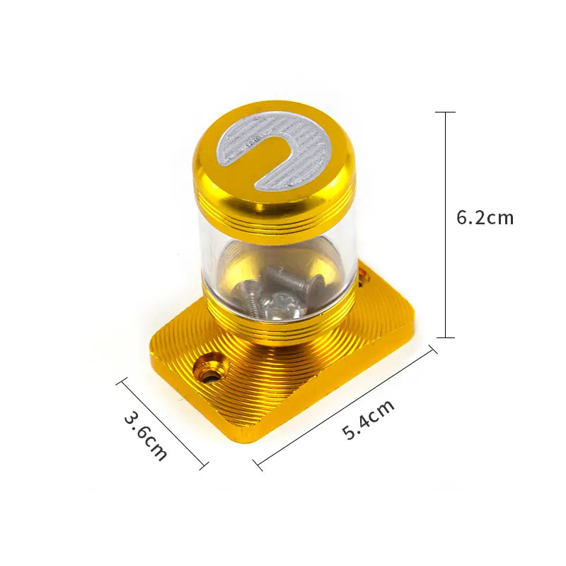 Motorcycle Brake Oil Cup in Aluminum Alloy CNC Multi-color Anodized Oil Bottle, product view 02