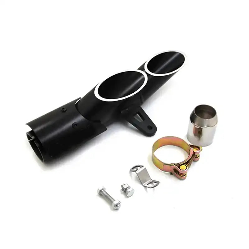 Motorcycle Double Down Slip-On Exhaust Aluminum Alloy Muffler Pipe for YAMAHA R6 Ninja250 300 400 CB190ss, product view 01