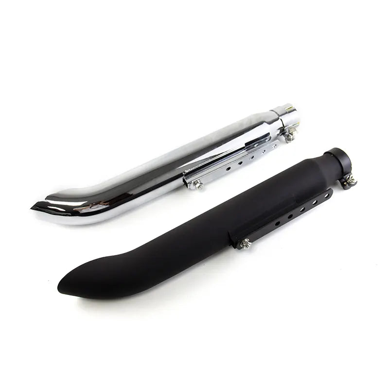 Motorcycle Exhaust Pipe Retro Style with Mesh Guard for Harley Davidson Triumph Scrambler Moto Guzzi & Cruiser Bikes, product view 03