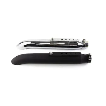 Motorcycle Exhaust Pipe Retro Style with Mesh Guard for Harley Davidson Triumph Scrambler Moto Guzzi & Cruiser Bikes, product view 07