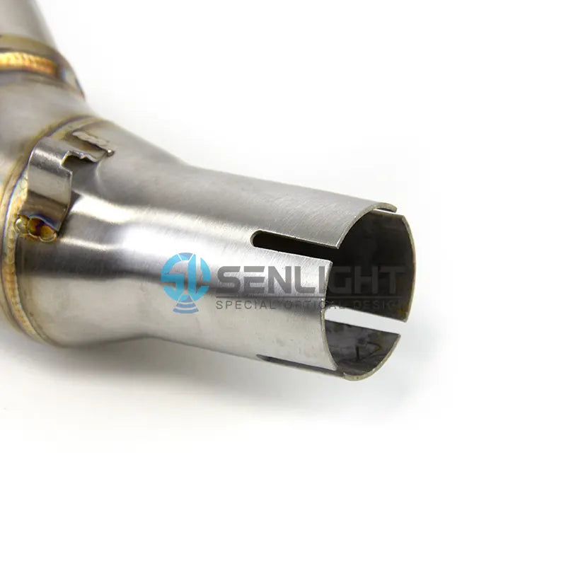 Motorcycle Exhaust System Short Mid Link Pipe Connecting Tube Slip for Yamaha MT03 2021, product view 05