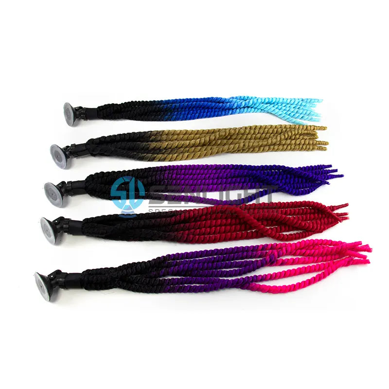 Motorcycle Helmet Ponytail Wig Personality Fashionable Helmet Dreadlocks Braid Wigs Decorations Accessories, product view 06