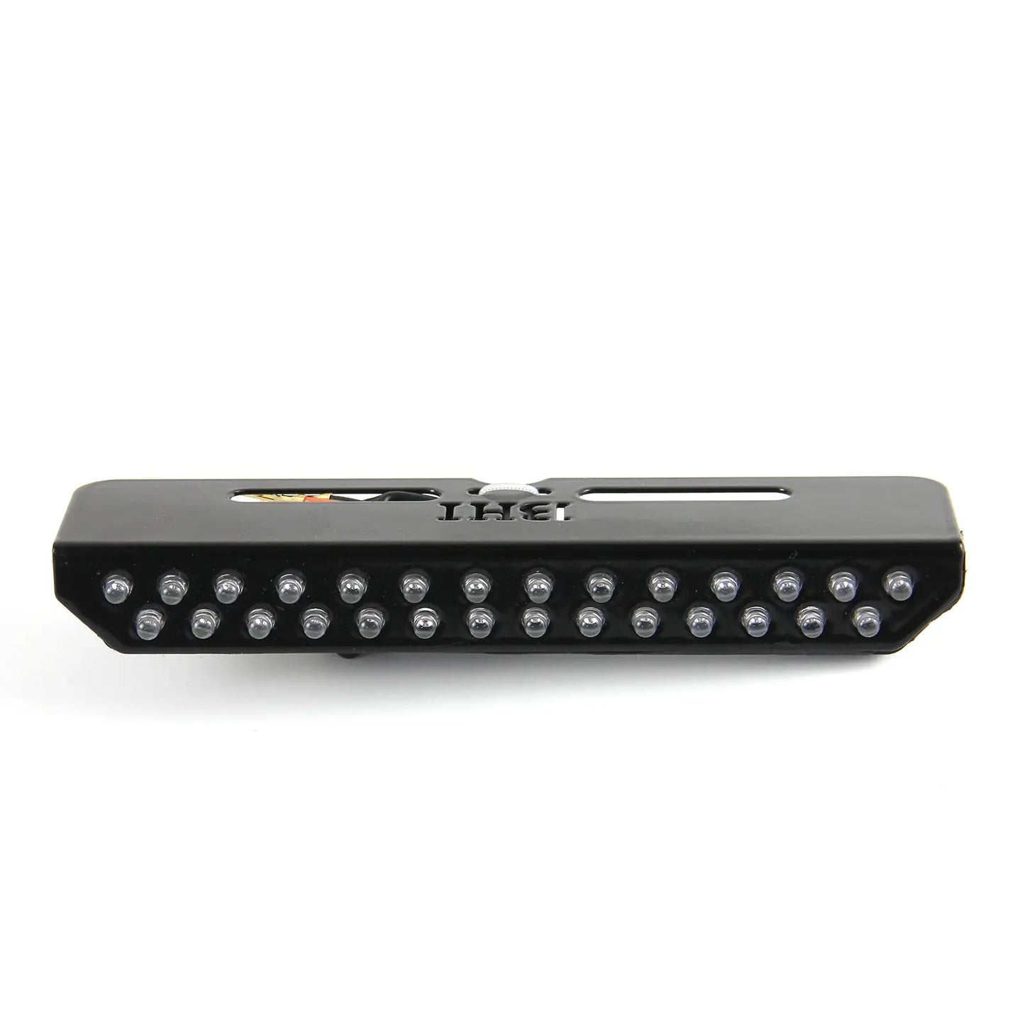 Black motorcycle license plate bracket with integrated LED rear light