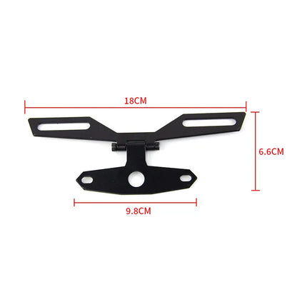Motorcycle License Plate Bracket Taillight Mount Support Folding Number Plate Frame Holder Mount Universal Motorbike, product view 02