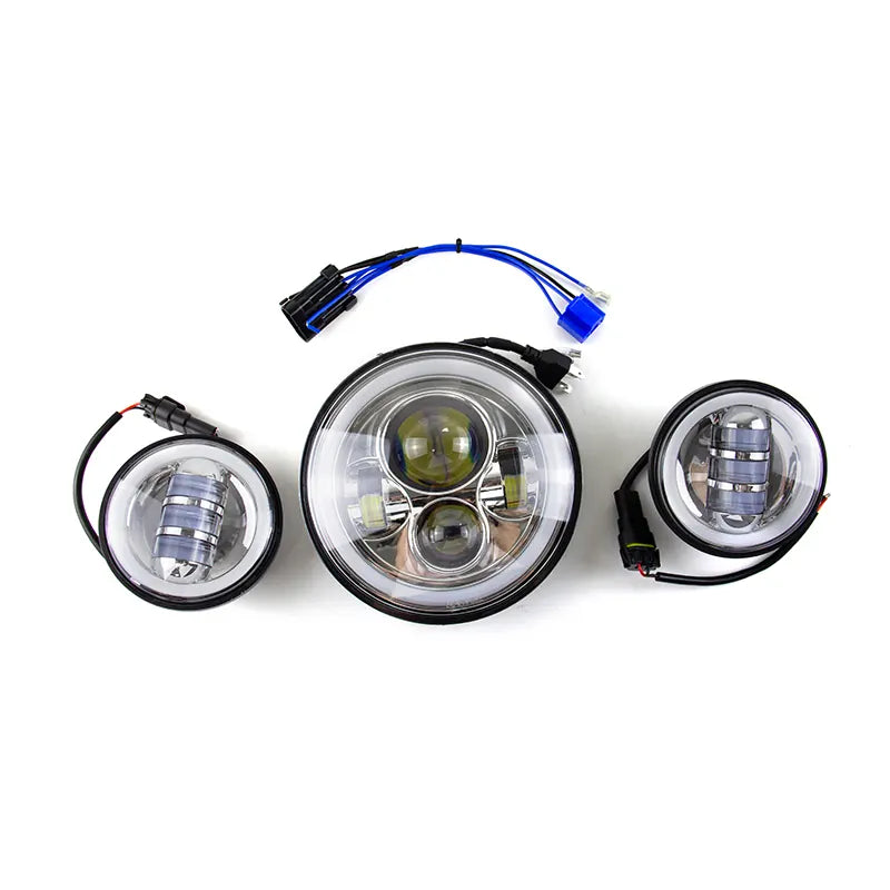 Motorcycle Lighting System 7-inch-LED-DRL-Headlight-Passing-Lights-Davidson-Touring-Road-King, product view 01