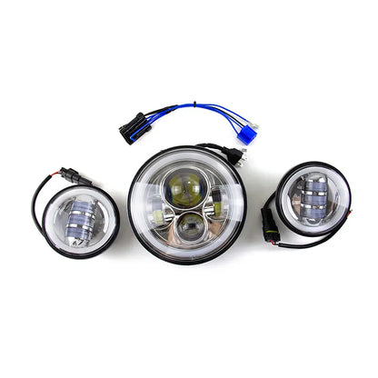 Motorcycle Lighting System 7-inch-LED-DRL-Headlight-Passing-Lights-Davidson-Touring-Road-King, product view 01
