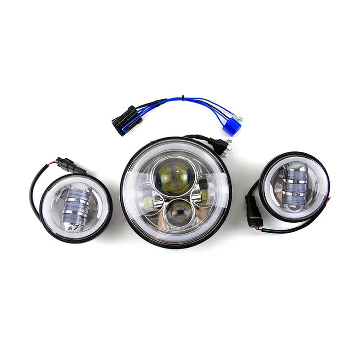 Motorcycle Lighting System 7-inch-LED-DRL-Headlight-Passing-Lights-Davidson-Touring-Road-King, product view 01