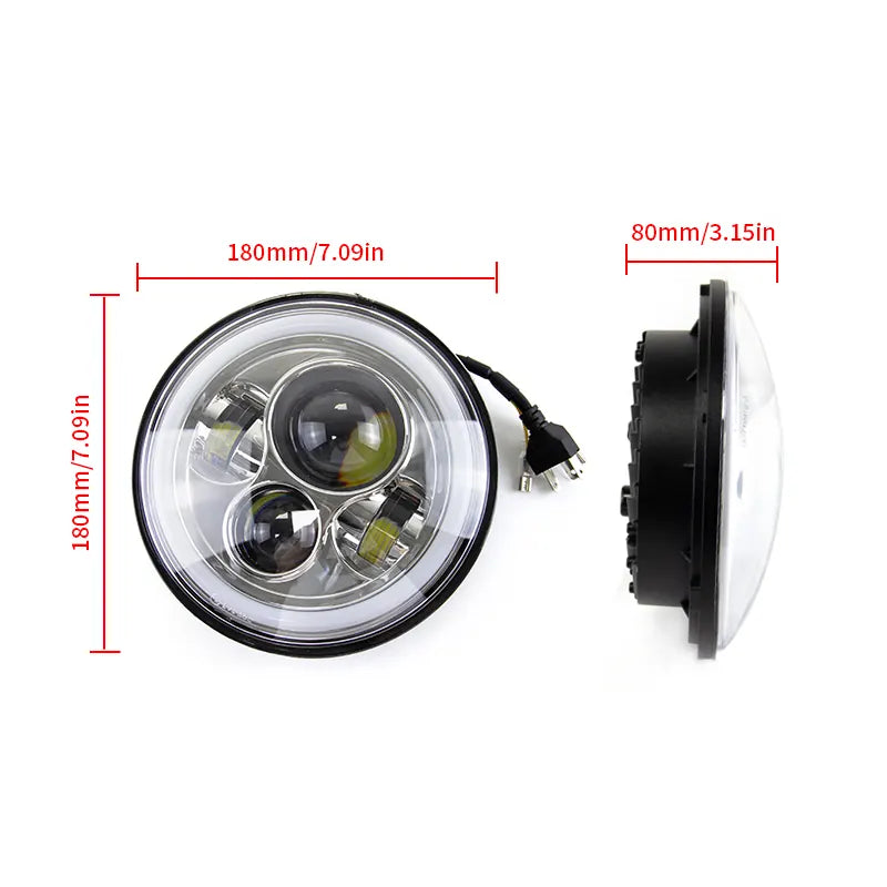 Motorcycle Lighting System 7-inch-LED-DRL-Headlight-Passing-Lights-Davidson-Touring-Road-King, product view 02