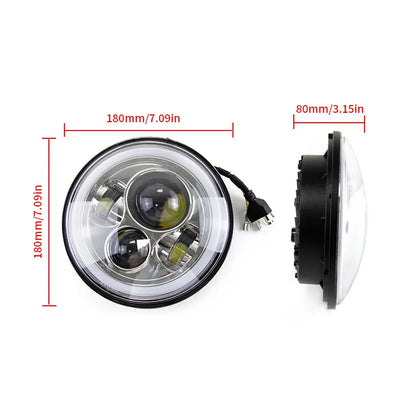 Motorcycle Lighting System 7-inch-LED-DRL-Headlight-Passing-Lights-Davidson-Touring-Road-King, product view 02