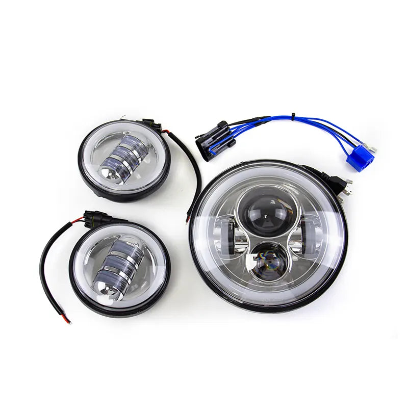 Motorcycle Lighting System 7-inch-LED-DRL-Headlight-Passing-Lights-Davidson-Touring-Road-King, product view 06