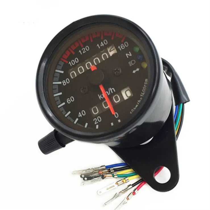 Motorcycle Meter Refitted Retro Instrument for Harley Prince LED LCD Meter Kilometer Meter Odometer, product view 03