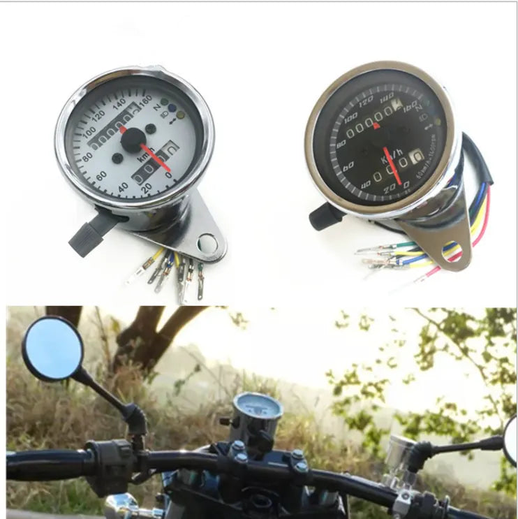 Motorcycle Meter Refitted Retro Instrument for Harley Prince LED LCD Meter Kilometer Meter Odometer, product view 04
