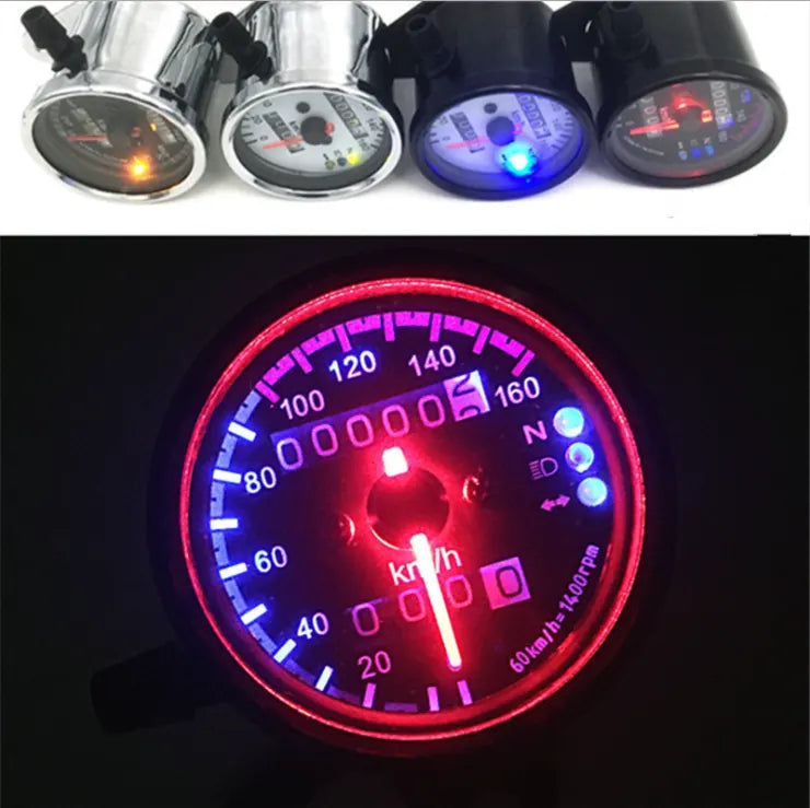 Motorcycle Meter Refitted Retro Instrument for Harley Prince LED LCD Meter Kilometer Meter Odometer, product view 05
