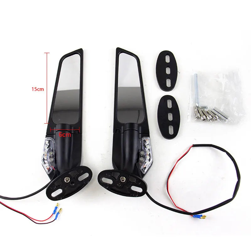 Motorcycle Mirrors Modified Wind Wing Adjustable Rotating Rearview Mirror for yamaha R3, product view 02