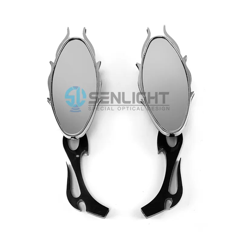 Motorcycle Parts Universal Wholesale Zinc Alloy Casting Fire Shape Rearview Mirror for Harley Davidson, product view 01