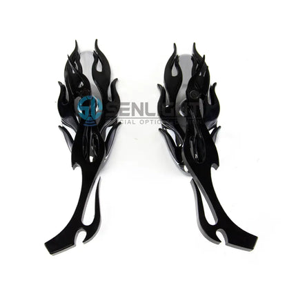 Motorcycle Parts Universal Wholesale Zinc Alloy Casting Fire Shape Rearview Mirror for Harley Davidson, product view 03