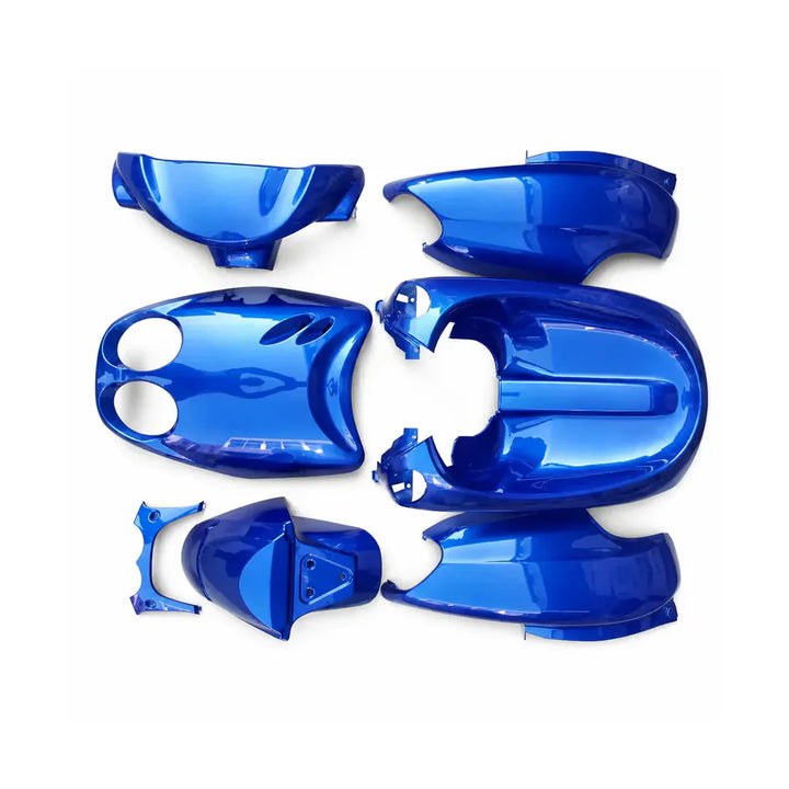 Motorcycle plastics body kit for Yamaha Neos and Ovetto, catalog hero with spacious white background