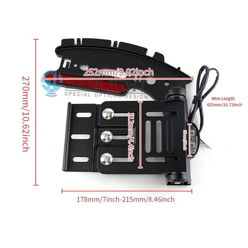 Motorcycle Retro Folding Led Light License Plate Frame for harley Sportster XL883N X48 XL1200 72, product view 06
