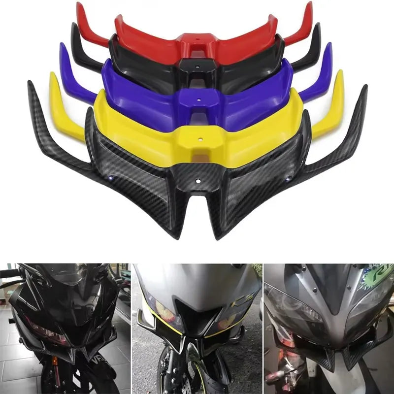 Motorcycle Winglet Plastic Carbon Black Red Blue Yellow Gray Black Plastic Motorcycle Scooter Wing Kit Spoiler for, product view 06