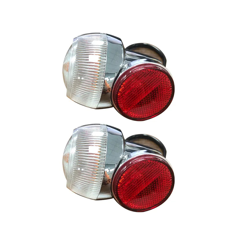 Motorcycle Zinc Alloy Plated Silver Metal Rear Turn Signals Light Indicator Amber Lamp, product view 02