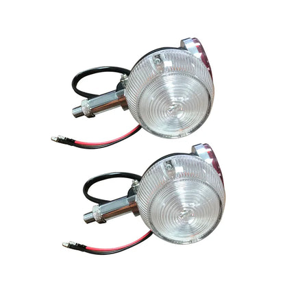Motorcycle Zinc Alloy Plated Silver Metal Rear Turn Signals Light Indicator Amber Lamp, product view 03