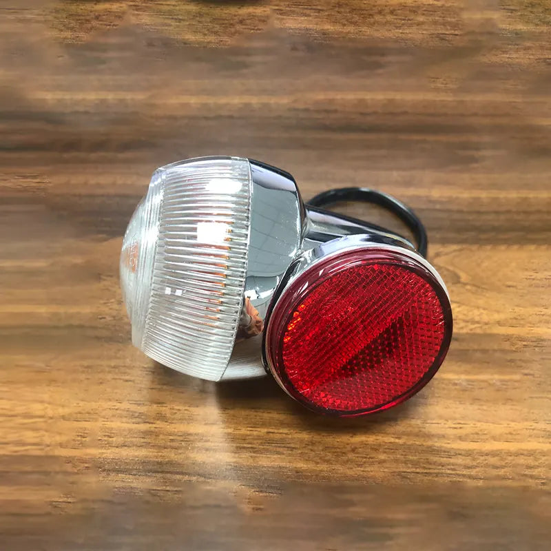 Motorcycle Zinc Alloy Plated Silver Metal Rear Turn Signals Light Indicator Amber Lamp, product view 04