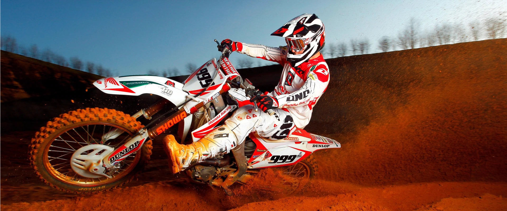 Off-road motocross rider action