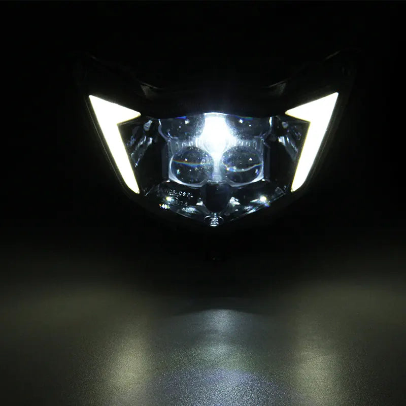 Off-road Motorcycle Front Headlights CQR LED Headlight Lens Lighting Lamp, High and Low Beam Indicator Lights, product view 01